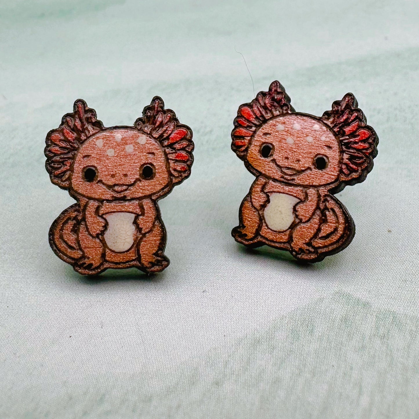 Adorable Axolotl Earrings or Pins