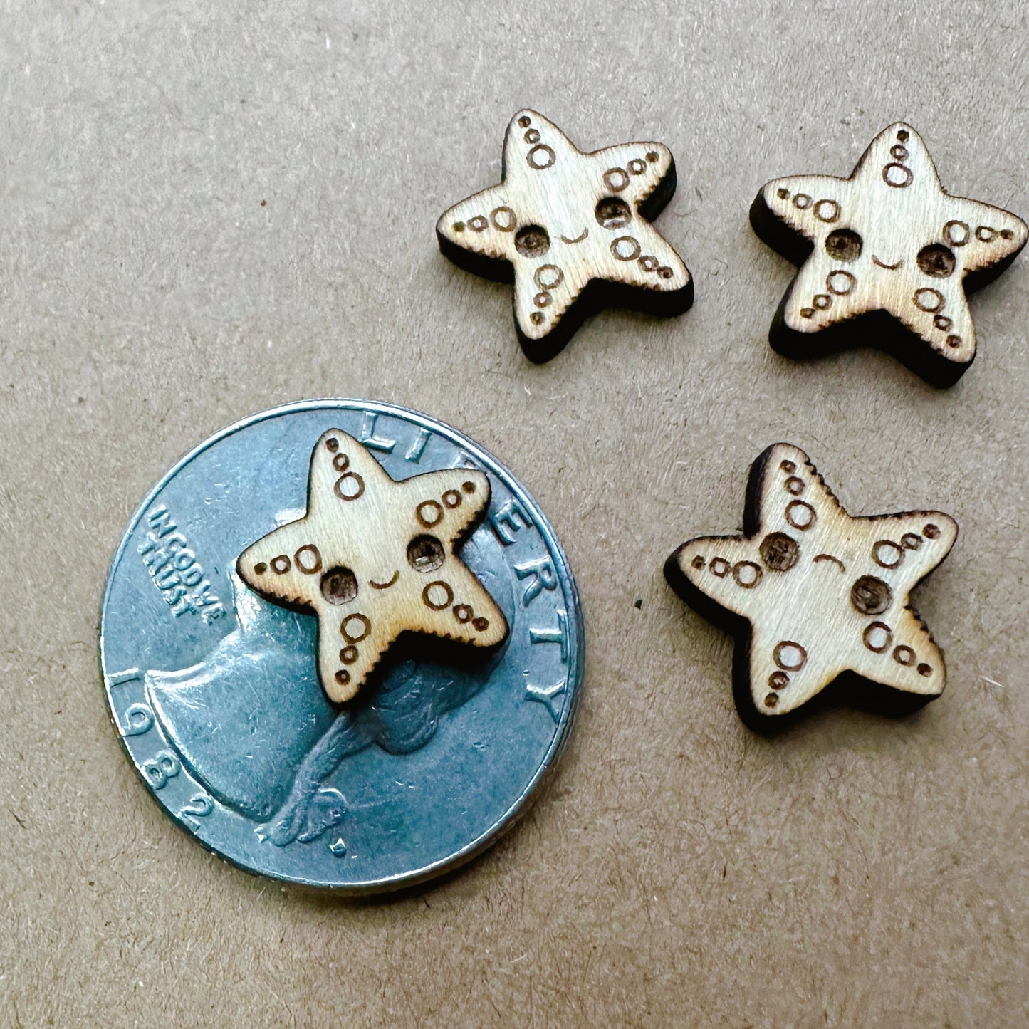 Kawaii Starfish Wood Earring Blanks