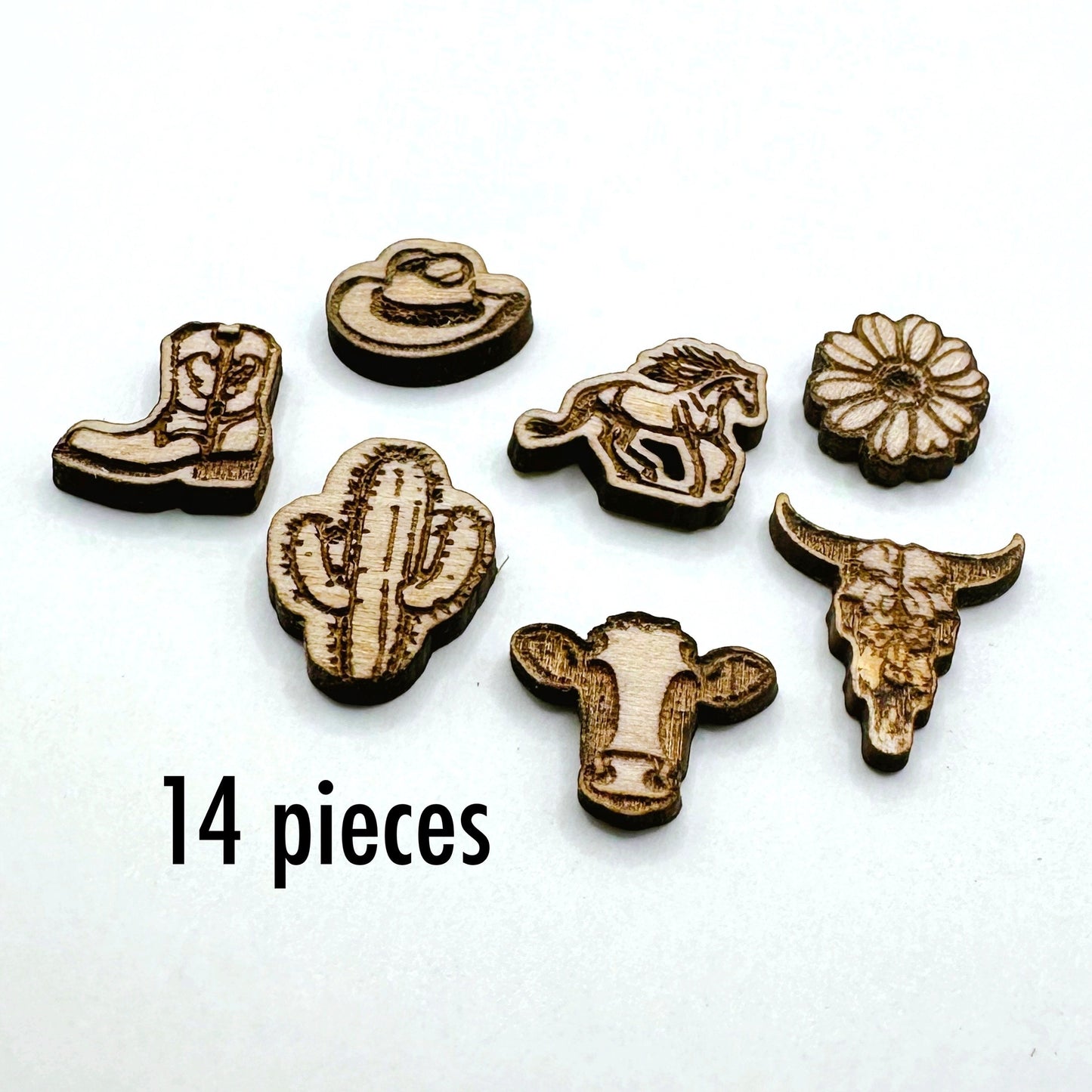 Mini Laser Cut Country Western Charms for Earrings, Jewelry Making, or Crafts for Cowboy or Cowgirl