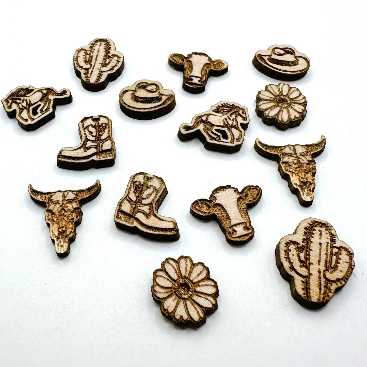 Mini Laser Cut Country Western Charms for Earrings, Jewelry Making, or Crafts for Cowboy or Cowgirl