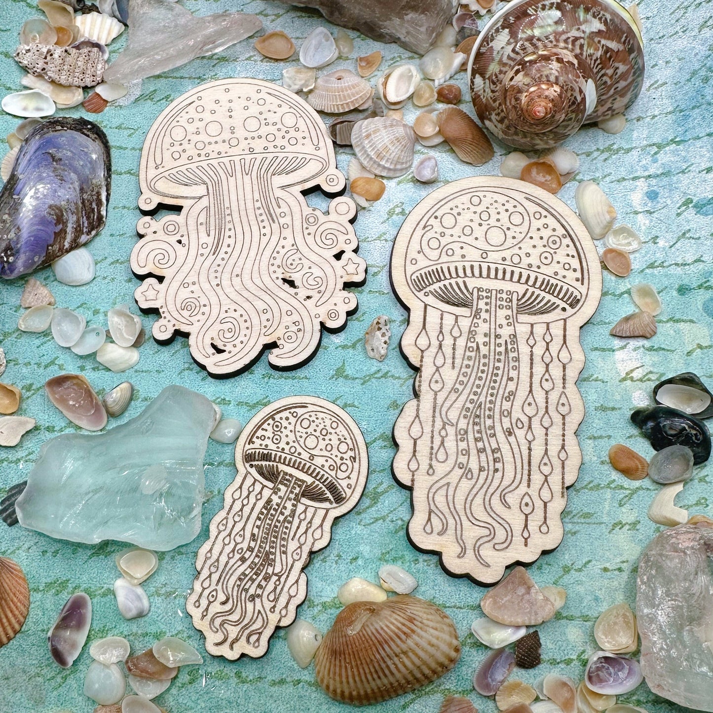 Jellyfish Wood Pieces for Crafts