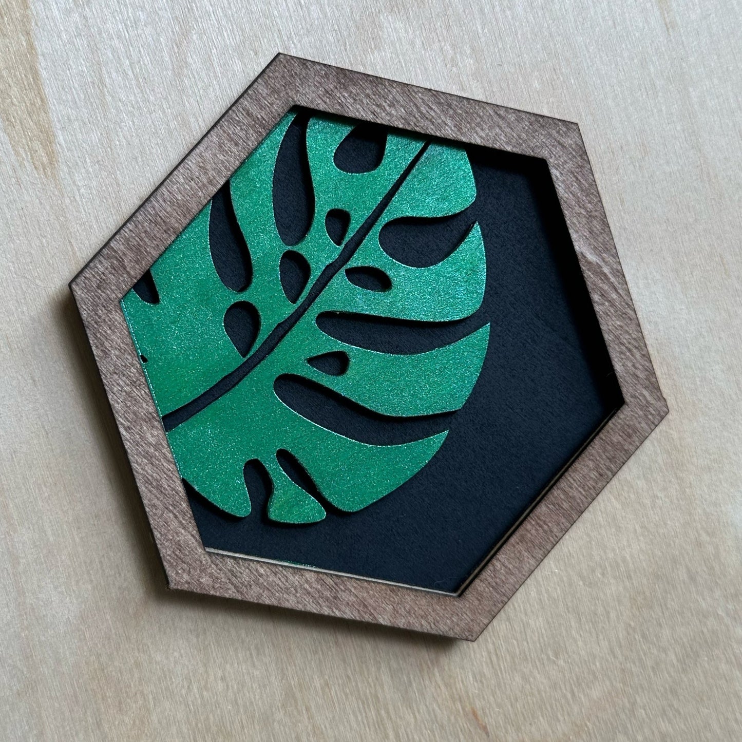 Plant-themed 10cm Wood Mural Tiles