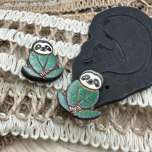 Hand Painted Sloth Earrings