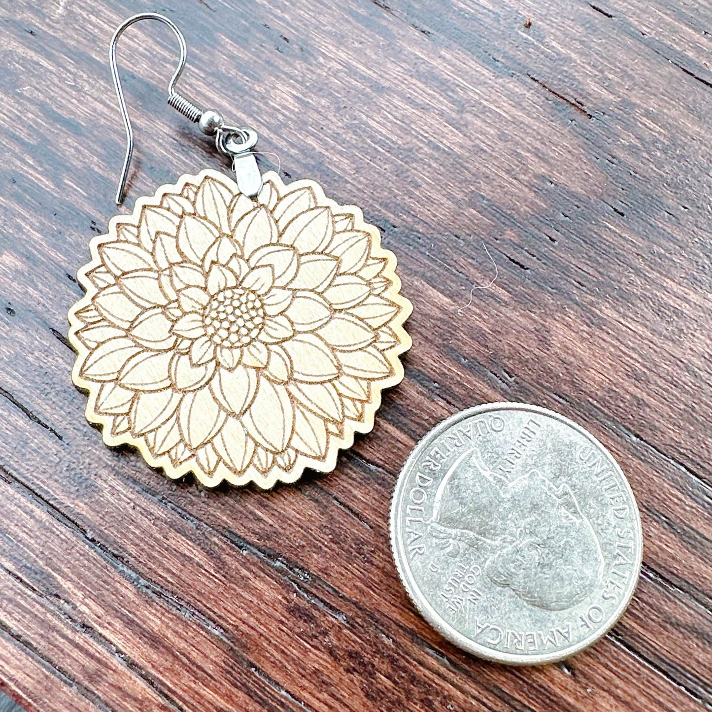 Unfinished Zinnia Flower Earrings