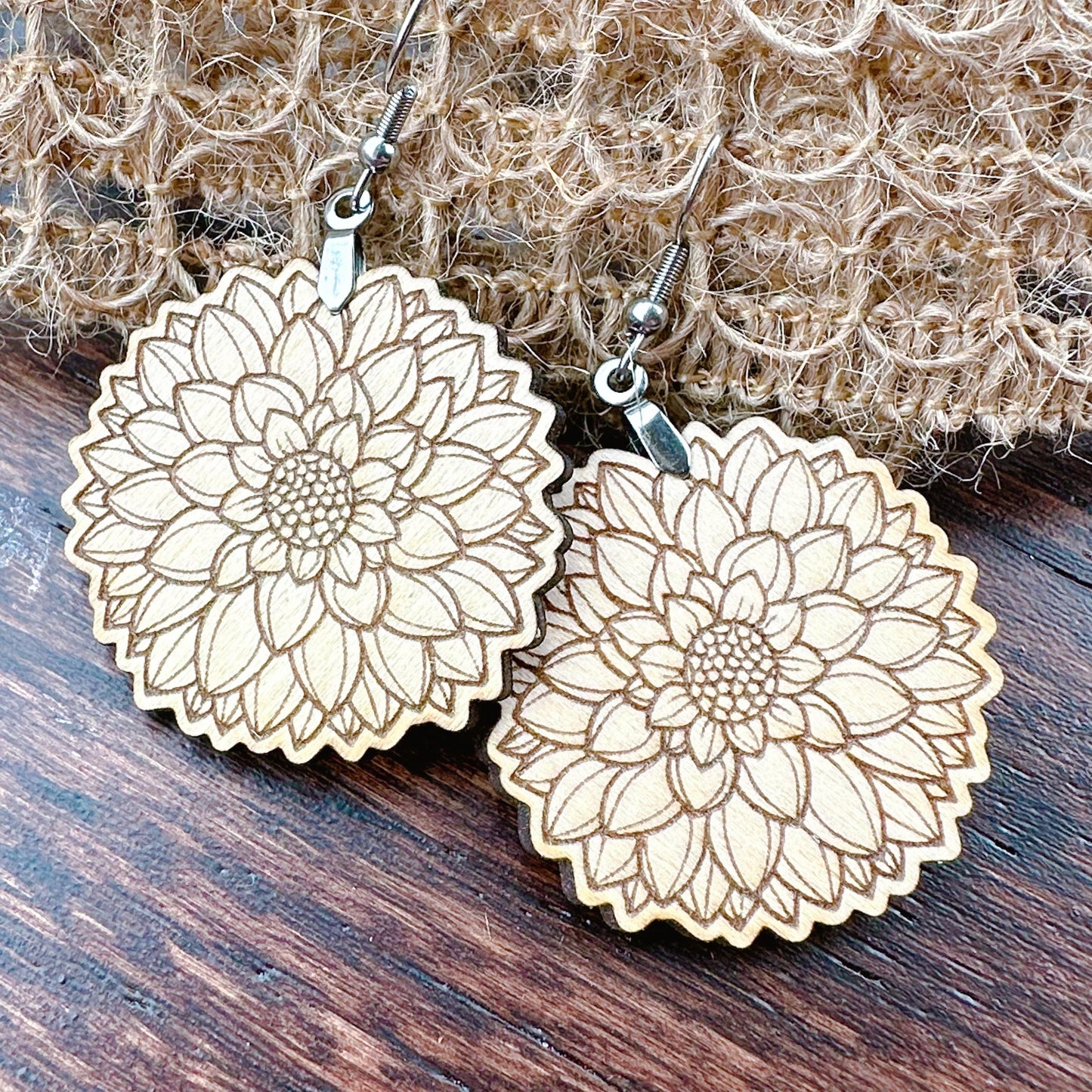 Unfinished Zinnia Flower Earrings