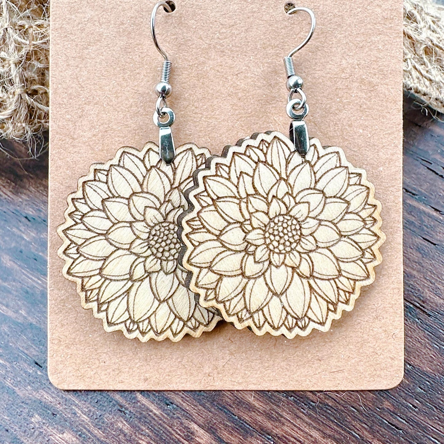 Unfinished Zinnia Flower Earrings