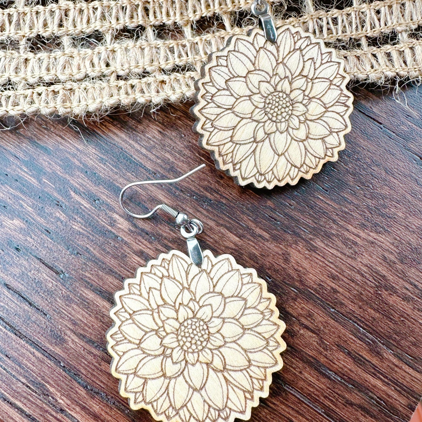 Unfinished Zinnia Flower Earrings