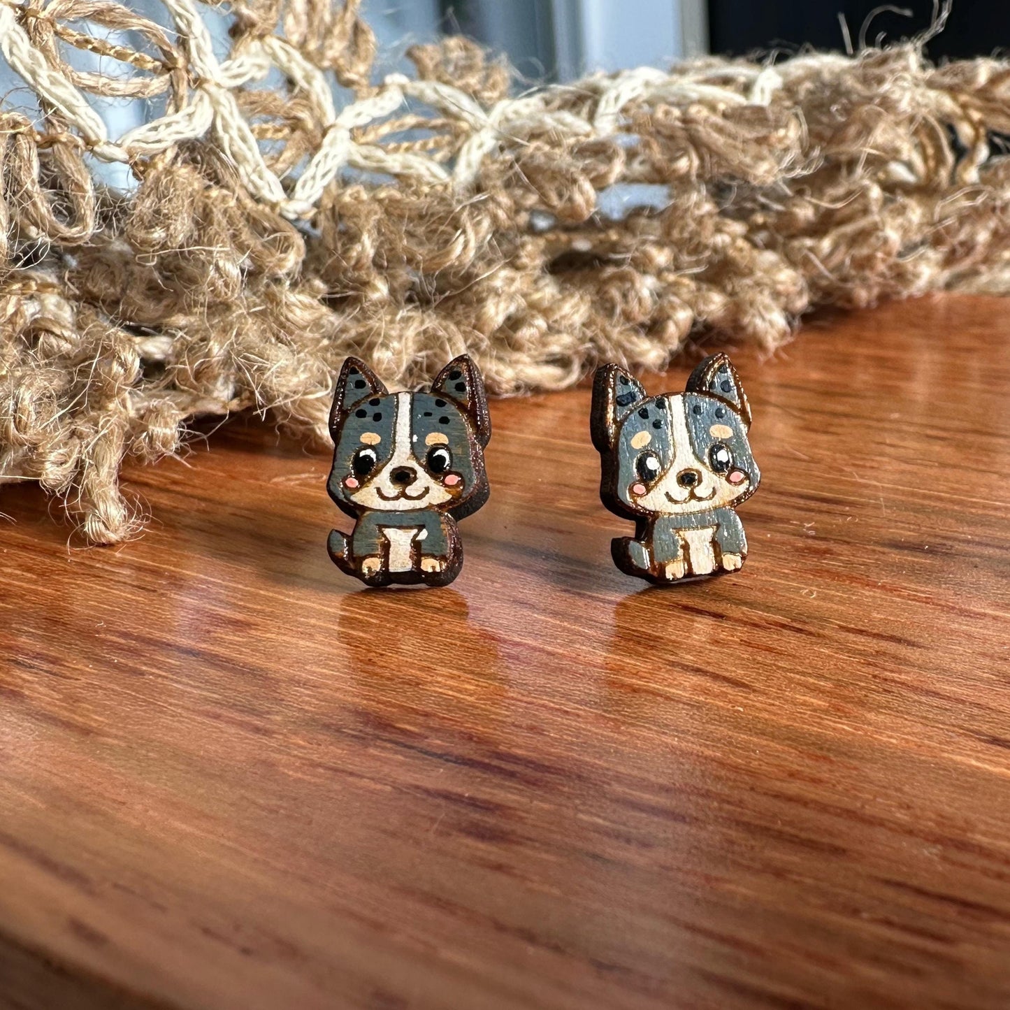 Cattle Dog Studs in a wood gift box